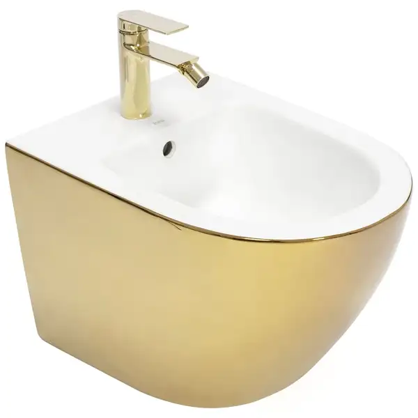 Подвесное биде REA CARLO MINI GOLD WHITE (REA-C2288) Подвесное биде REA CARLO MINI GOLD WHITE (REA-C2288)