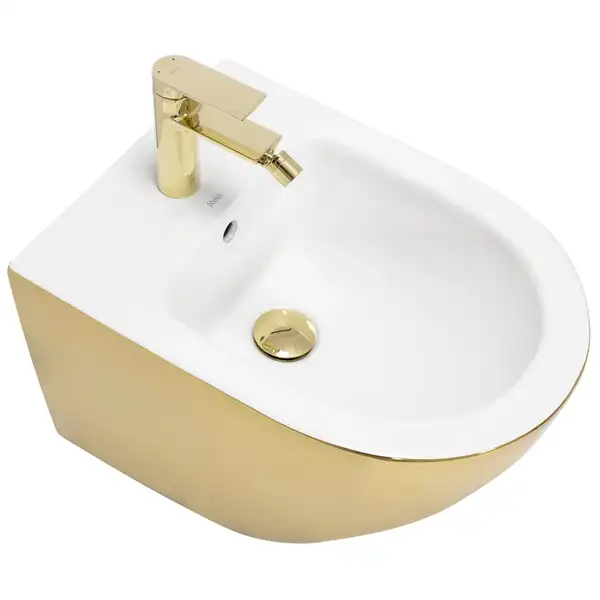 Подвесное биде REA CARLO MINI GOLD WHITE (REA-C2288) Подвесное биде REA CARLO MINI GOLD WHITE (REA-C2288)