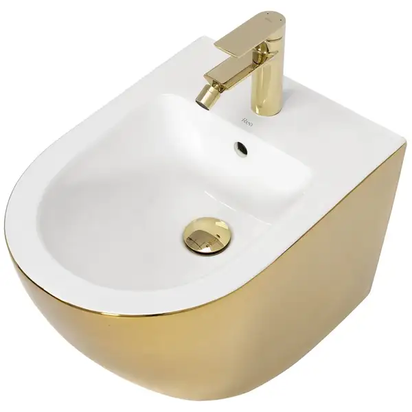 Подвесное биде REA CARLO MINI GOLD WHITE (REA-C2288) Подвесное биде REA CARLO MINI GOLD WHITE (REA-C2288)
