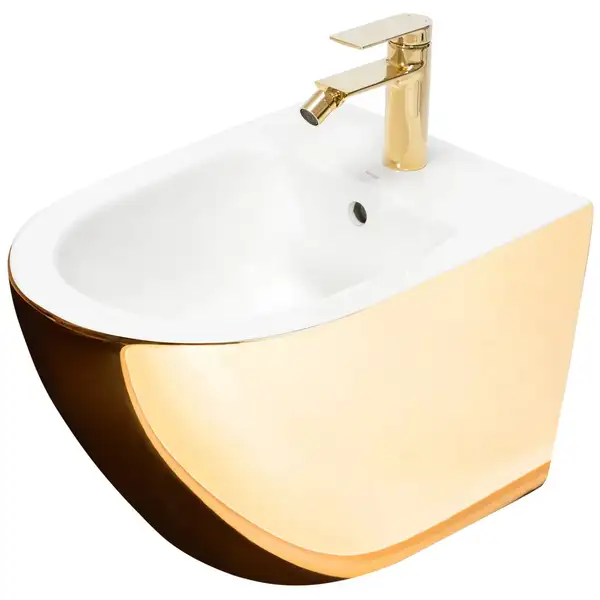 Подвесное биде REA CARLO MINI GOLD WHITE (REA-C2288) Подвесное биде REA CARLO MINI GOLD WHITE (REA-C2288)