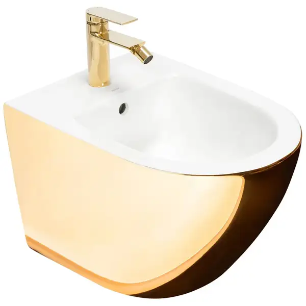 Подвесное биде REA CARLO MINI GOLD WHITE (REA-C2288) Подвесное биде REA CARLO MINI GOLD WHITE (REA-C2288)