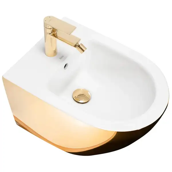 Подвесное биде REA CARLO MINI GOLD WHITE (REA-C2288) Подвесное биде REA CARLO MINI GOLD WHITE (REA-C2288)
