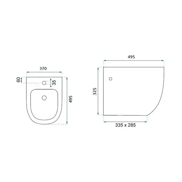Подвесное биде REA CARLO MINI WHITE GOLD EDGE белое (REA-C6990) Подвесное биде REA CARLO MINI WHITE GOLD EDGE белое (REA-C6990)