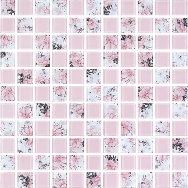 КОТТО КЕРАМІКА Мозаїка скляна GMP 0825008 С2 print 8/pink w 300x300 (кубик 2,5х2,5) Кераміка Лео УКРАЇНА
