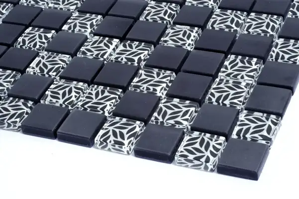 KOTTO Мозаїка скляна GMP 0825010 С2 print 10/black mat 300x300 (кубик 2,5х2,5) Кераміка Лео УКРАЇНА