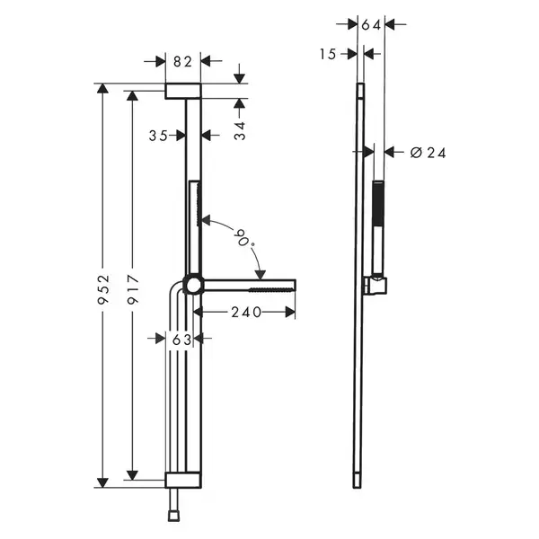 Душовий гарнітур Hansgrohe Pulsify S 100 1jet EcoSmart+ зі штангою 90 см (колір - хром) 24383000 Душовий гарнітур Hansgrohe Pulsify S 100 1jet EcoSmart+ зі штангою 90 см (колір - хром) 24383000
