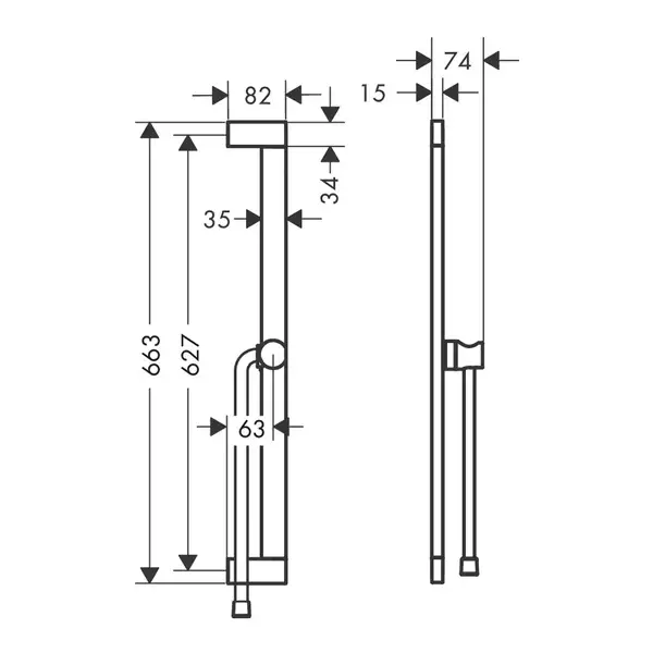 Hansgrohe Pulsify E Штанга для душа, черный матовый (24404670) Hansgrohe Pulsify E Штанга для душа, черный матовый (24404670)