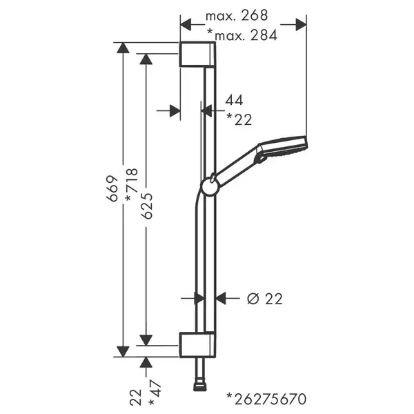 Душевой гарнитур со штангой Crometta 65 см Hansgrohe Vernis Blend (цвет - чёрный матовый) (26422670) фото 3 Aquada.com.ua Душевой гарнитур со штангой Crometta 65 см Hansgrohe Vernis Blend (цвет - чёрный матовый) (26422670) фото 3 Aquada.com.ua