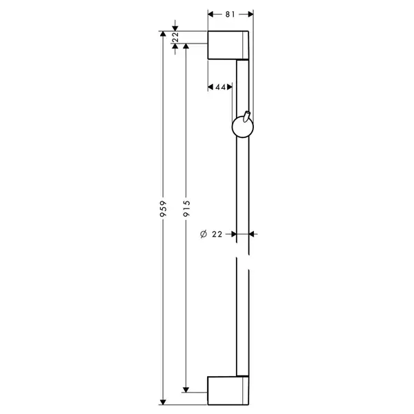Душова штанга Hansgrohe Unica Сrometta 90, хром (27609000)