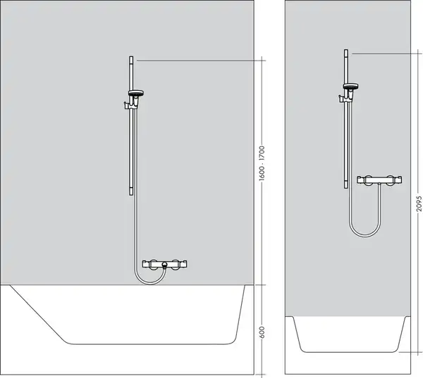 Душова штанга Hansgrohe Unica Classic 65 см із душовим шлангом Sensoflex 160 см (колір - шліфований нікель) 27617820