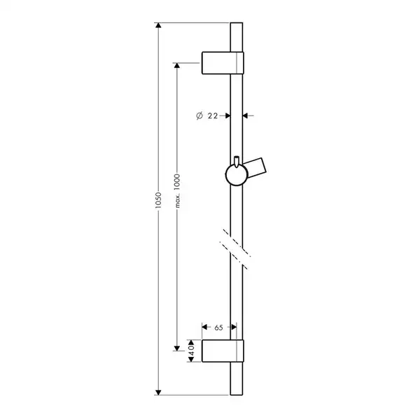 Душова штанга Hansgrohe Unica S Puro Reno 105 см (колір - хром) 28663000 Душова штанга Hansgrohe Unica S Puro Reno 105 см (колір - хром) 28663000
