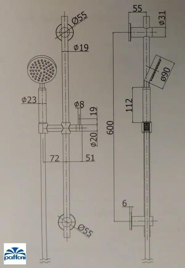 Душовий гарнітур Paffoni Steel Soft, сталь (ZSAL200AC)