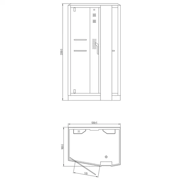 Паровой бокс Devit Soul 1200 × 900 х h2200 мм (профиль - белый, стекло - прозрачное) левое открывание FEN8912WL Паровой бокс Devit Soul 1200 × 900 х h2200 мм (профиль - белый, стекло - прозрачное) левое открывание FEN8912WL
