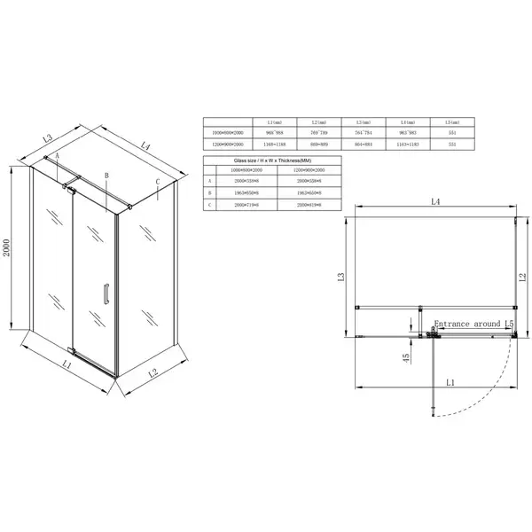 KOER SR SC02 Душевая кабина, хром (KR5355) KOER SR SC02 Душевая кабина, хром (KR5355)