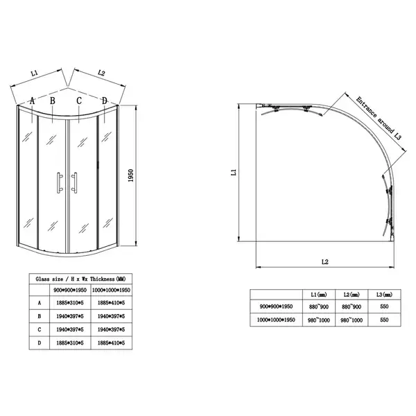 KOER SR SC04 Душевая кабина, прозрачное стекло, хром (KR5360)