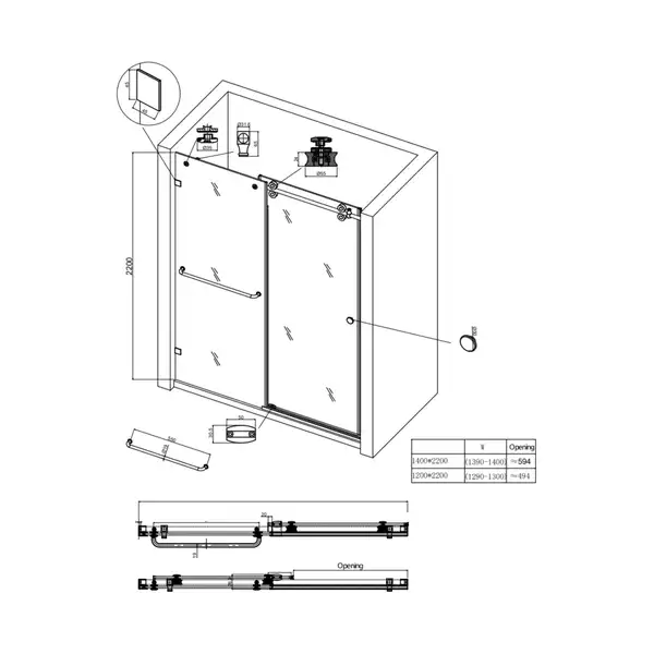 KOER SR SD06 Дверь в нишу, прозрачное стекло, хром (KR5367) KOER SR SD06 Дверь в нишу, прозрачное стекло, хром (KR5367)