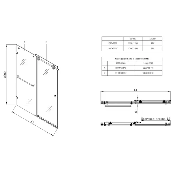 KOER SR SD06 Дверь в нишу, прозрачное стекло, хром (KR5367) KOER SR SD06 Дверь в нишу, прозрачное стекло, хром (KR5367)