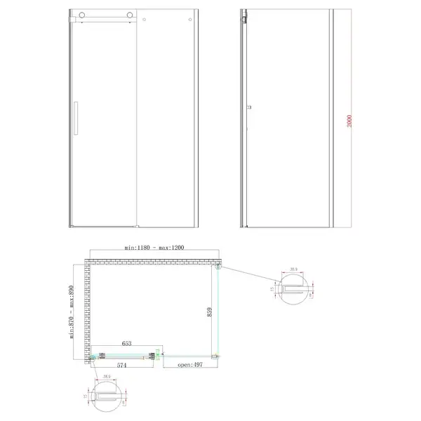 KOER SR SW01-90x200-TR-01 Боковая стенка, хром (KR5381) KOER SR SW01-90x200-TR-01 Боковая стенка, хром (KR5381)