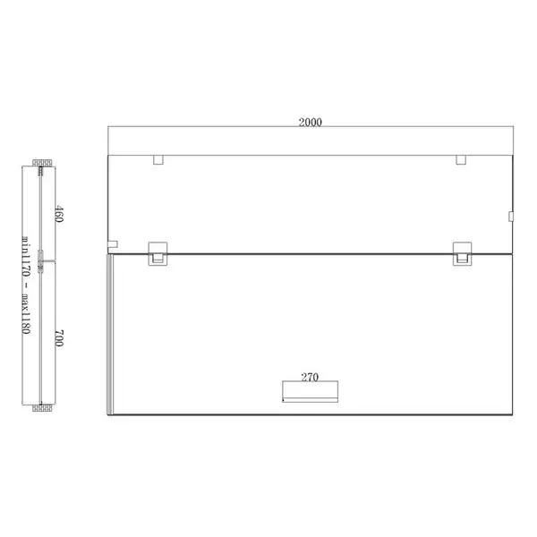 Koer SR SD04-120x200 Двері в нішу, прозоре, графіт (KR5388) Koer SR SD04-120x200 Двері в нішу, прозоре, графіт (KR5388)