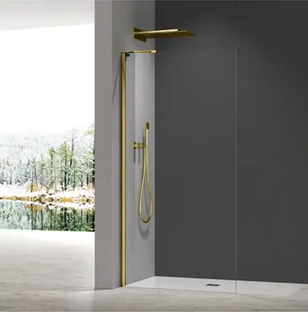KOER SR SP02-100x200 Walk-In, прозоре скло, матове золото (KR5396) KOER SR SP02-100x200 Walk-In, прозоре скло, матове золото (KR5396)
