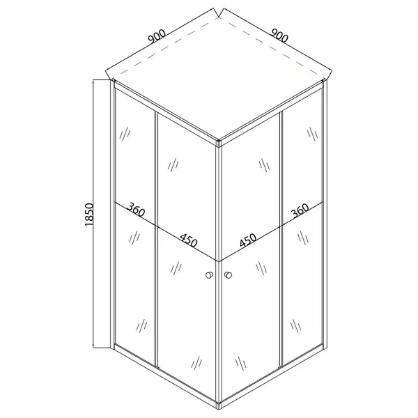 Mixxus CUBIC SC01 Душова кабіна, графіт/прозоре скло (MI6907) Mixxus CUBIC SC01 Душова кабіна, графіт/прозоре скло (MI6907)