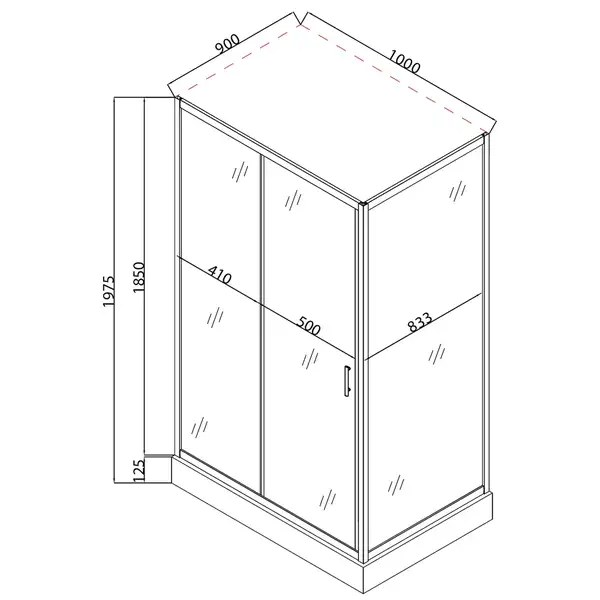 Mixxus HARD SCT01 Душова кабіна 100x90, хром (MI6909) Mixxus HARD SCT01 Душова кабіна 100x90, хром (MI6909)