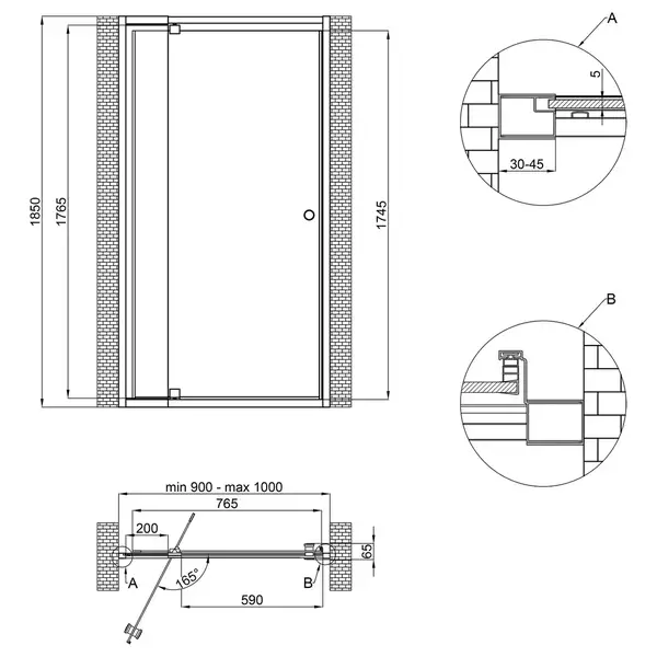 Душевая дверь в нишу Qtap Pisces WHI209-1.CP5 90-100x185 см, стекло Pattern 5 мм (PISWHI2091CP5) Душевая дверь в нишу Qtap Pisces WHI209-1.CP5 90-100x185 см, стекло Pattern 5 мм (PISWHI2091CP5)