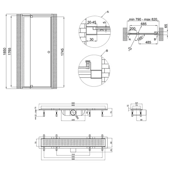 Набор Qtap дверь в нишу Pisces WHI208-9.CP5 79-92х185 см, стекло Pattern 5 мм + трап линейный Qtap Dry FB304-600 с сухим затвором и нержавеющей решеткой 600х73 мм (QTDRYFB304600PISWHI2089CP5) Набор Qtap дверь в нишу Pisces WHI208-9.CP5 79-92х185 см, стекло Pattern 5 мм + трап линейный Qtap Dry FB304-600 с сухим затвором и нержавеющей решеткой 600х73 мм (QTDRYFB304600PISWHI2089CP5)