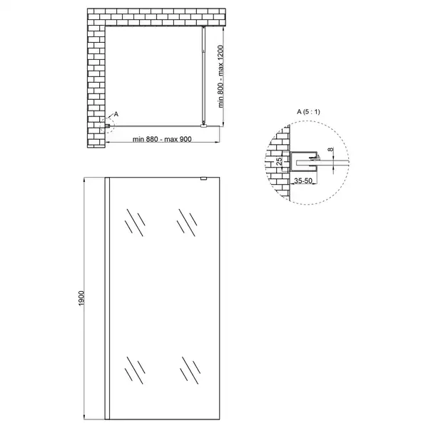 Qtap Walk-In CRM209.C8 Душ. перегородка, прозора (STDCRM209C8) Qtap Walk-In CRM209.C8 Душ. перегородка, прозора (STDCRM209C8)