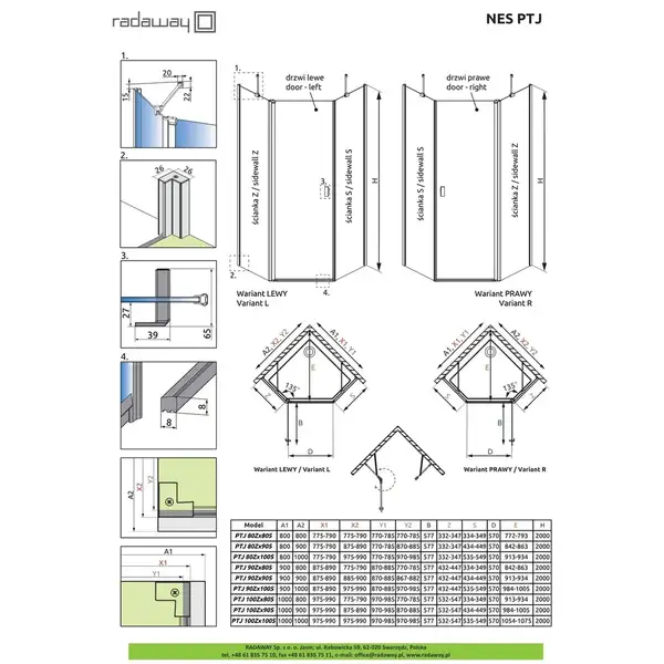Комплект бокових стінок NES PTJ 80 Z x 80 S, RADAWAY (10052500-01-01) Комплект бокових стінок NES PTJ 80 Z x 80 S, RADAWAY (10052500-01-01)