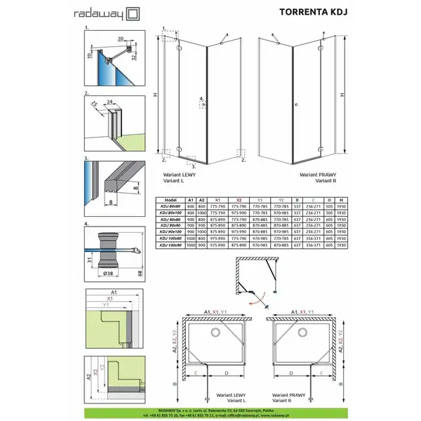 Radaway Torrenta KDJ 100 R Душова кабіна, хром/прозора (132242-01-01R) Radaway Torrenta KDJ 100 R Душова кабіна, хром/прозора (132242-01-01R)