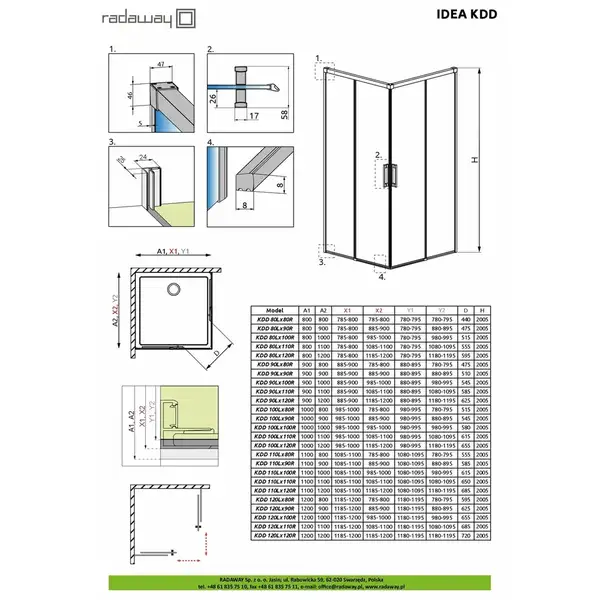 Radaway Idea Gold KDD 90 R Душевая кабина, золото (387060-09-01R) Radaway Idea Gold KDD 90 R Душевая кабина, золото (387060-09-01R)