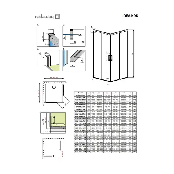 Radaway Idea Black KDD Душевая кабина (правая), черная (387062-54-01R) Radaway Idea Black KDD Душевая кабина (правая), черная (387062-54-01R)
