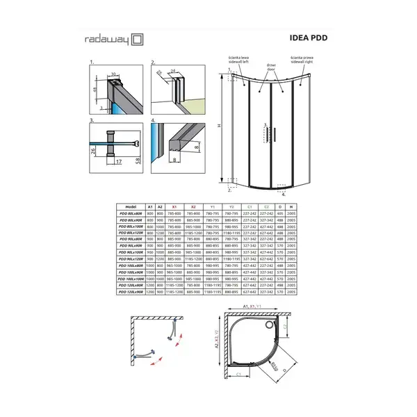 Radaway Idea PDD Боковые стенки для душ. кабины, хром (387140-01-01) Radaway Idea PDD Боковые стенки для душ. кабины, хром (387140-01-01)