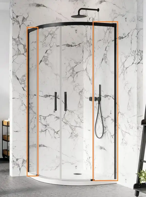 Комплект бокових стінок Idea Black PDD 90L×90R, RADAWAY (387140-54-01) Комплект бокових стінок Idea Black PDD 90L×90R, RADAWAY (387140-54-01)
