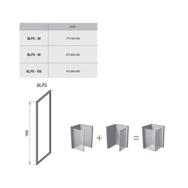 Душова стінка нерухома одноелементна BLPS-80 Transparent, (9BH40100Z1) RAVAK Душова стінка нерухома одноелементна BLPS-80 Transparent, (9BH40100Z1) RAVAK