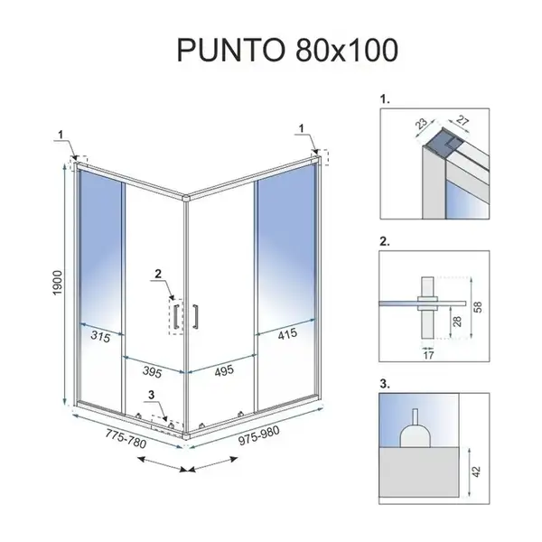 Душова Кабіна REA Punto 80x100 + Душовий Піддон Savoy KPL-1889-4087 Душова Кабіна REA Punto 80x100 + Душовий Піддон Savoy KPL-1889-4087