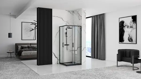 Душова Кабіна REA Punto Чорний 80x80 + Душовий Піддон Savoy Чорний KPL-4800-4804 Душова Кабіна REA Punto Чорний 80x80 + Душовий Піддон Savoy Чорний KPL-4800-4804