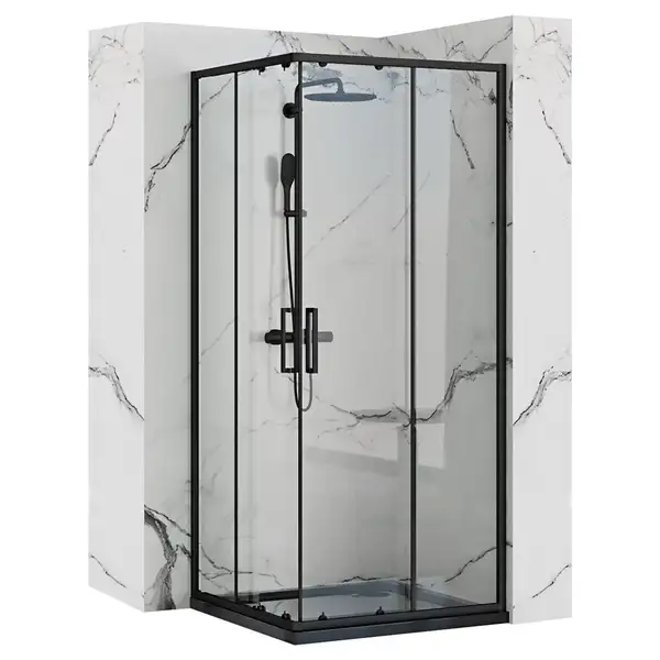 Душова Кабіна REA Punto Чорний 90x90 + Душовий Піддон Savoy Чорний KPL-4801-4803 Душова Кабіна REA Punto Чорний 90x90 + Душовий Піддон Savoy Чорний KPL-4801-4803