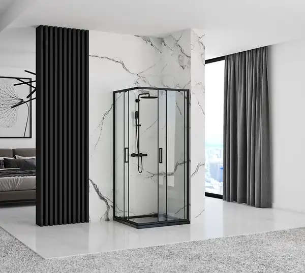 Душова Кабіна REA Punto Чорний 90x90 + Душовий Піддон Savoy Чорний KPL-4801-4803 Душова Кабіна REA Punto Чорний 90x90 + Душовий Піддон Savoy Чорний KPL-4801-4803