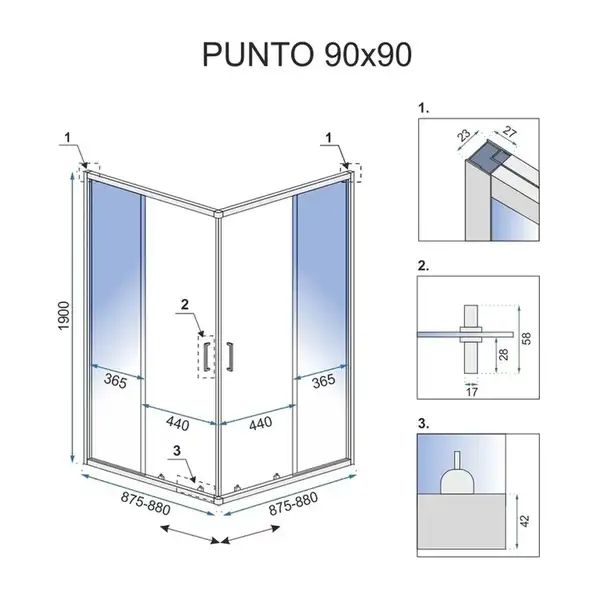 Душова Кабіна REA Punto Чорний 90x90 + Душовий Піддон Savoy Чорний KPL-4801-4803 Душова Кабіна REA Punto Чорний 90x90 + Душовий Піддон Savoy Чорний KPL-4801-4803