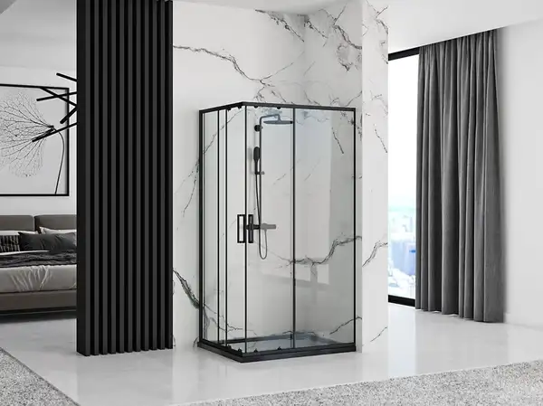 Душова Кабіна REA Punto Чорний 80x100 + Душовий Піддон Savoy Чорний KPL-4806-4087 Душова Кабіна REA Punto Чорний 80x100 + Душовий Піддон Savoy Чорний KPL-4806-4087