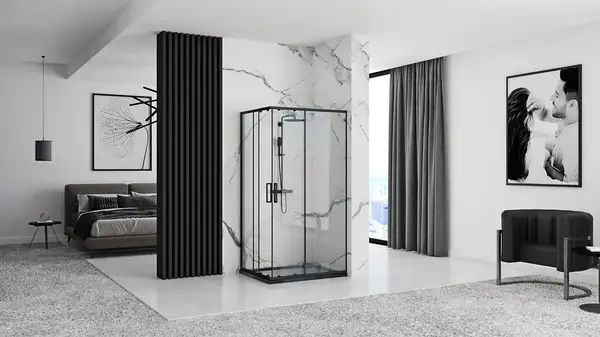 Душова Кабіна REA Punto Чорний 80x100 + Душовий Піддон Savoy Чорний KPL-4806-4087 Душова Кабіна REA Punto Чорний 80x100 + Душовий Піддон Savoy Чорний KPL-4806-4087