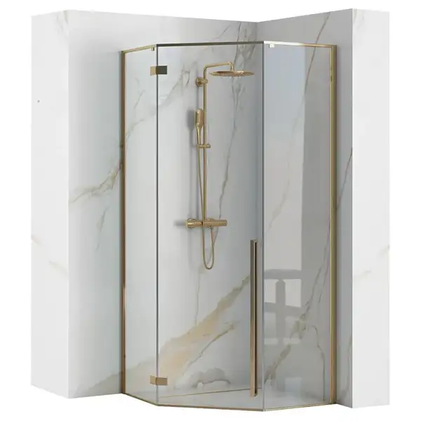 Душова Кабіна REA Золото 90x90 + Душевий Піддон REA 90x90 KPL-4904-8543 Душова Кабіна REA Золото 90x90 + Душевий Піддон REA 90x90 KPL-4904-8543