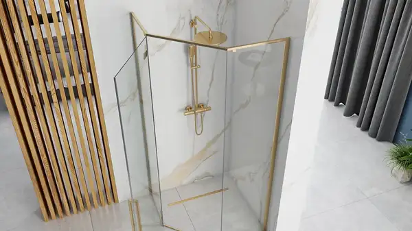 Душова Кабіна REA Золото 90x90 + Душевий Піддон REA 90x90 KPL-4904-8543 Душова Кабіна REA Золото 90x90 + Душевий Піддон REA 90x90 KPL-4904-8543