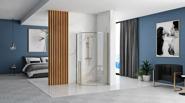 Душова Кабіна REA Золото 90x90 + Душевий Піддон REA 90x90 KPL-4904-8543 Душова Кабіна REA Золото 90x90 + Душевий Піддон REA 90x90 KPL-4904-8543