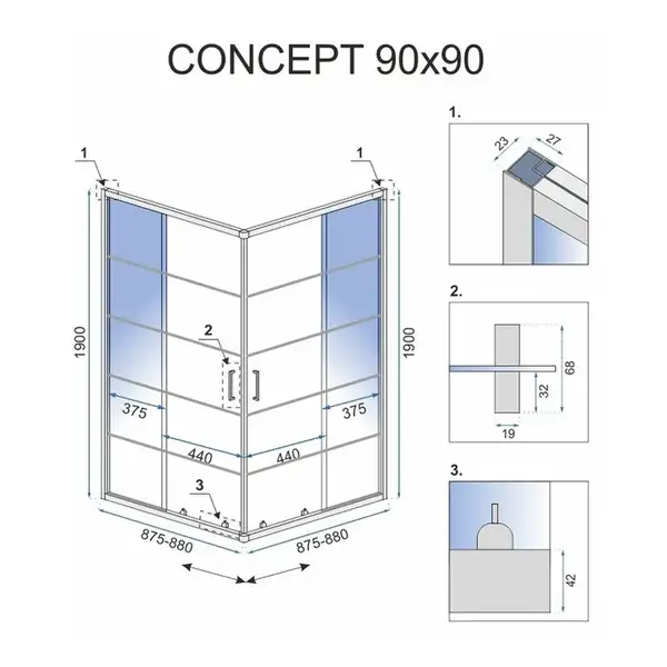 Душова Кабіна REA Concept Чорний 90x90 + Душовий Піддон Savoy Чорний KPL-K5478-K4803 (KPL-5478-4803) Душова Кабіна REA Concept Чорний 90x90 + Душовий Піддон Savoy Чорний KPL-K5478-K4803 (KPL-5478-4803)