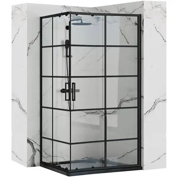 Душова Кабіна REA Concept Чорний 80x100 + Душовий Піддон Savoy Чорний KPL-K6389-K4087 (KPL-6389-4087)