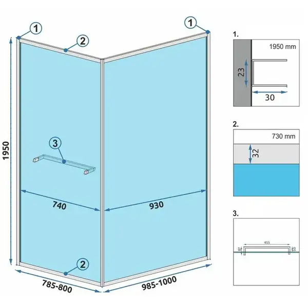 Душова Кабіна REA Space In Чорний 80x100 + Душовий Піддон Savoy Чорний KPL-8882-4087