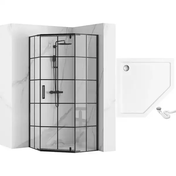 Душова Кабіна REA HEX 90x90 + Душевий Піддон 90x90 KPL-8979-8544 Душова Кабіна REA HEX 90x90 + Душевий Піддон 90x90 KPL-8979-8544